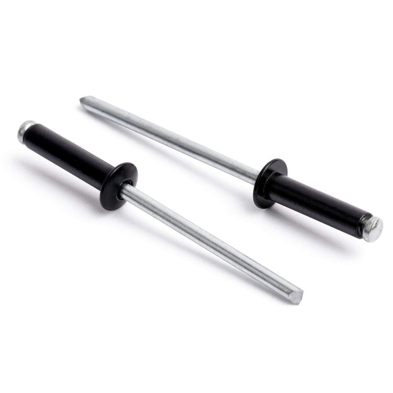ISPINNER 100pcs 1/8" x 1/2" Aluminum Blind Rivets, 3.2 x 12.7mm Pop Rivets, Pack of 100 (Black) - Image 1